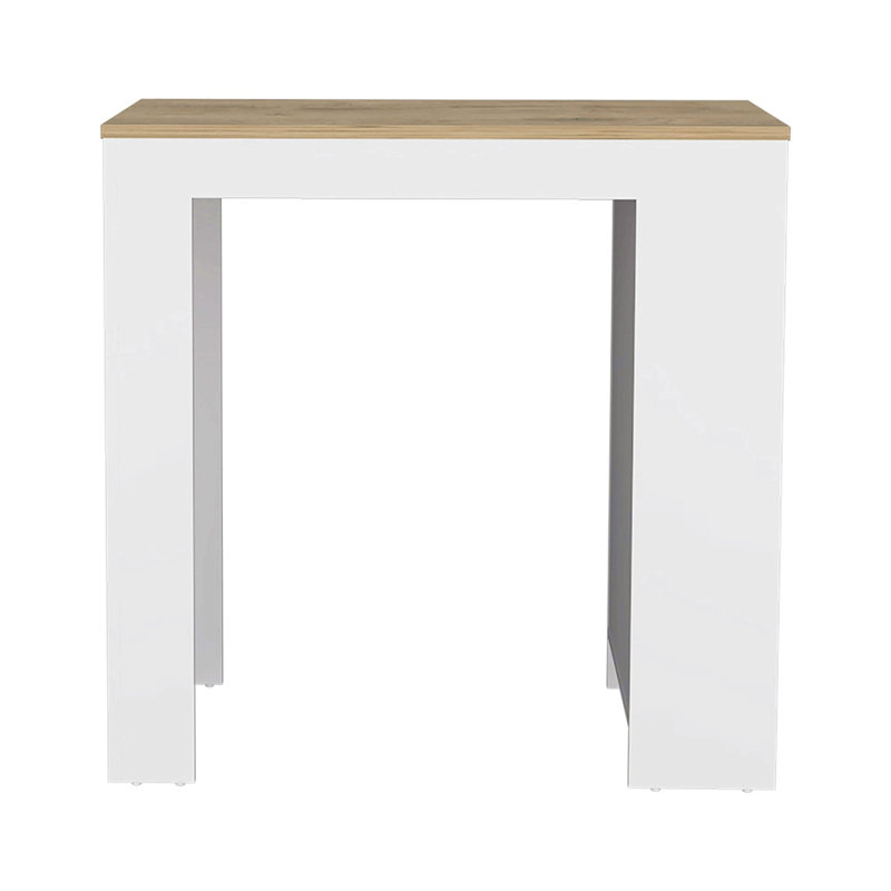Kitchen Island, Counter Height Table Top With 3-Side Shelf
