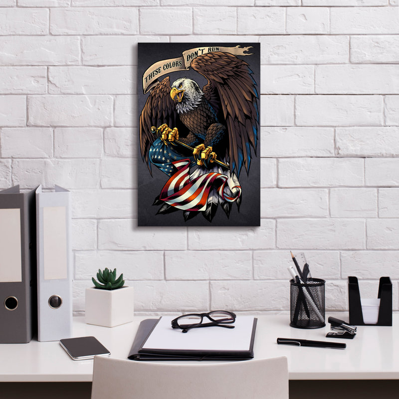 " Eagle Holding Flag ", 18" H x 12" W x 0.75" D