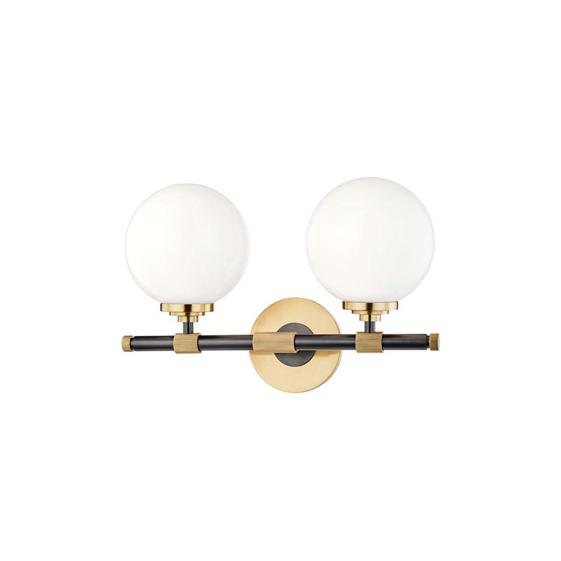 Bowery Bath Light Bracket in , 2-Light, Aged Old Bronze/Brass