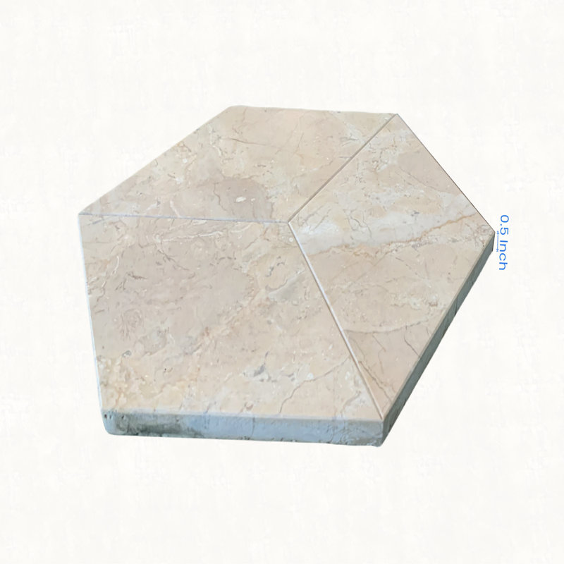 Hexagon marble tile, Carrara marble, natural marble, for wall and floor, polished marble tile, natural stone, 1 box 12 pcs