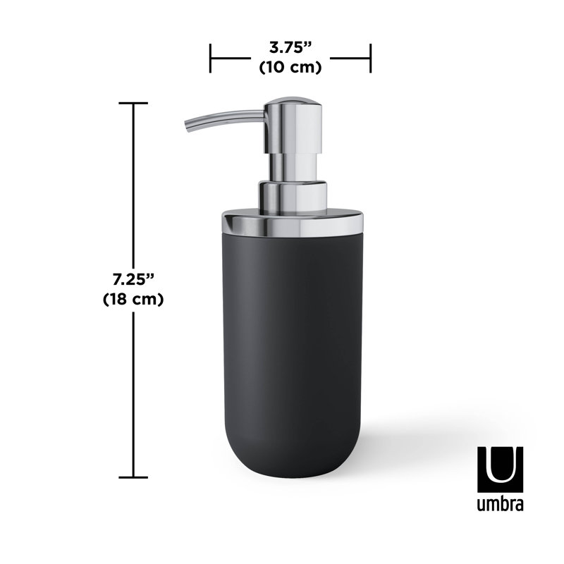 Matte Black and Chrome Industrial Soap Dispenser