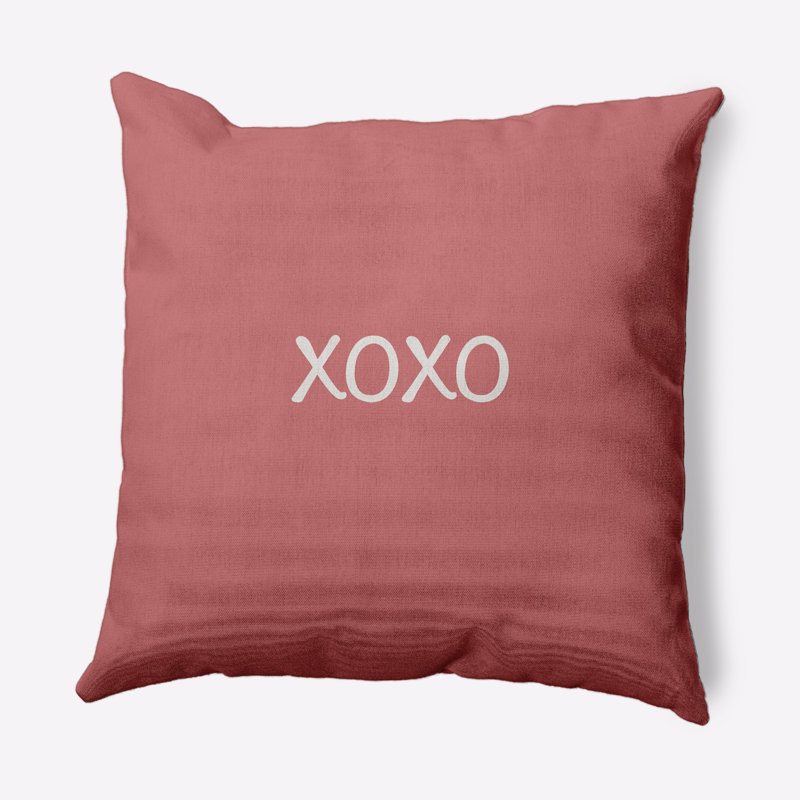 Housse et insert de coussin décoratif décoratif Xoxo Valentines, 20 po x 20 po, Corail