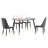 Contemporary Faux Marble 5-Piece 50" Dining Set with Upholstered Chairs-92611031-92611032