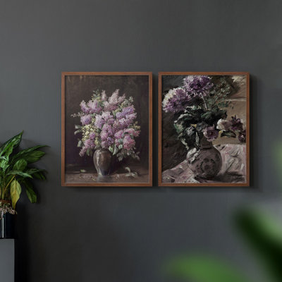 Vintage  Floral XLV  -Framed Giclee Print - Set of 2