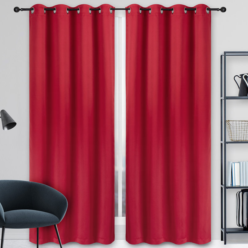 Blackout Curtain Pair, Red