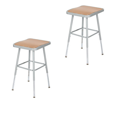 Adjustable Height Industrial Stool with Footrest