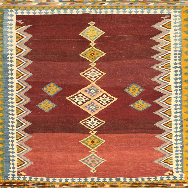 Tapis contemporain brun / beige, Carré 4 pi