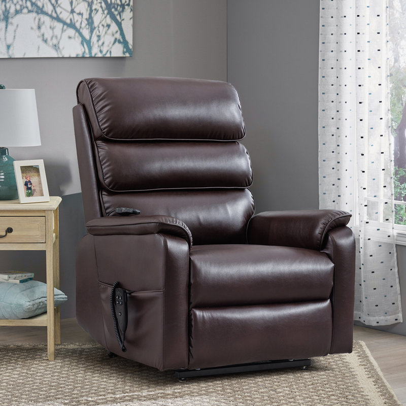 Muli 34.64"W High Back Recliner with Massage and Heat, Dual Motor, Lay Flat, Brown