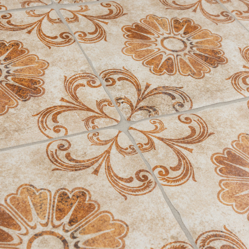 Costa 7.75" x 7.75" Ceramic Patterned Wall & Floor Tile