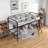 Space Saving Twin Size High Loft Platform Bed, Sturdy Solid Metal Frame in Deep Black for Small Bedrooms