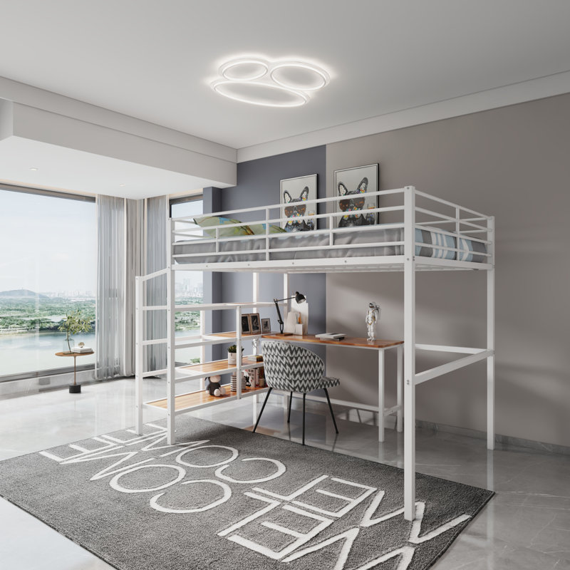 Lit mezzanine double Dannicka Kids, Blanc