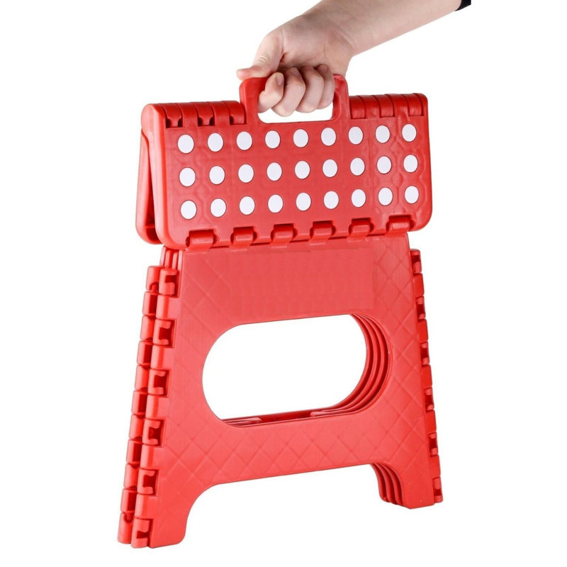 Escabeau Odacia robuste avec surface de préhension, rouge