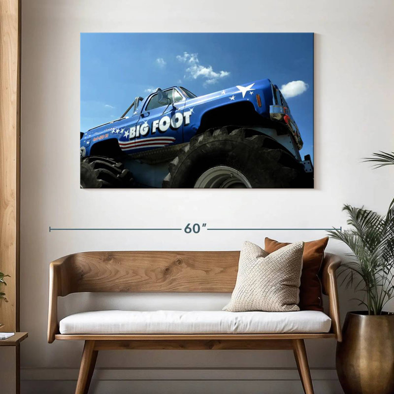 Grand camion monstre bleu Mehar, H 32 po x l 48 po
