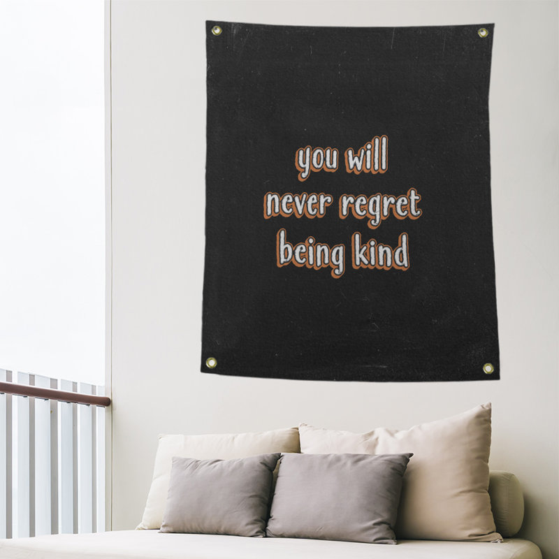 Tapisserie tableau noir en polyester quote quot, H 36 po x l 26 po, Orange