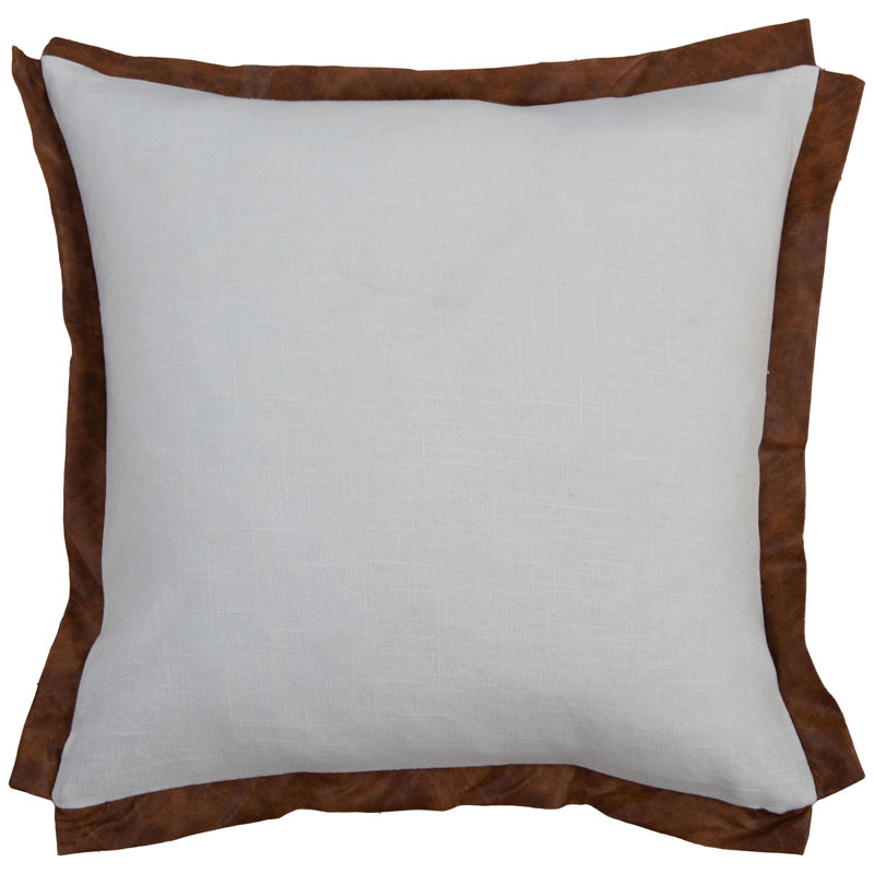 Cotton/Faux Leather, Polyester, Brown/Ivory