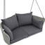 2 balançoires extérieures, tissées, coussin imperméable, siège de balançoire de patio, tissé gris avec coussin et coussins