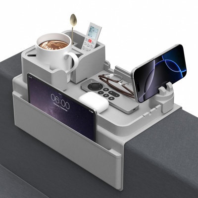 Couch Arm Cup Holder Couch Arm Tray Anti-Slip Couch Cup Holder Silicone Sofa Armrest Tray Dual Side Pocket Couch Drink Holder Sofa Caddy