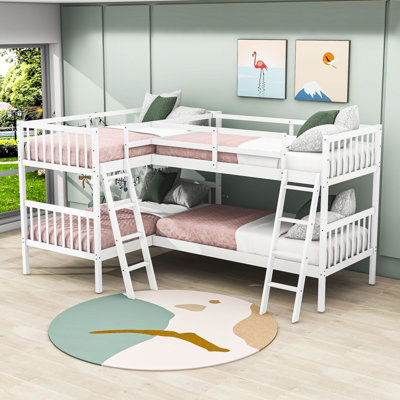 Darnold Twin over Twin L-Shaped Bunk Beds by Harriet Bee by Harriet Bee