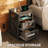 Gracie Oaks 23.7'' Tall Wood Nightstand with 2 Drawers and Charging, Rustic Night Stand with USB & AC Outlets, Narrow Bedside Table with Open Storage, Farmhouse Couch Table for Living Room, Bedroom-917017425