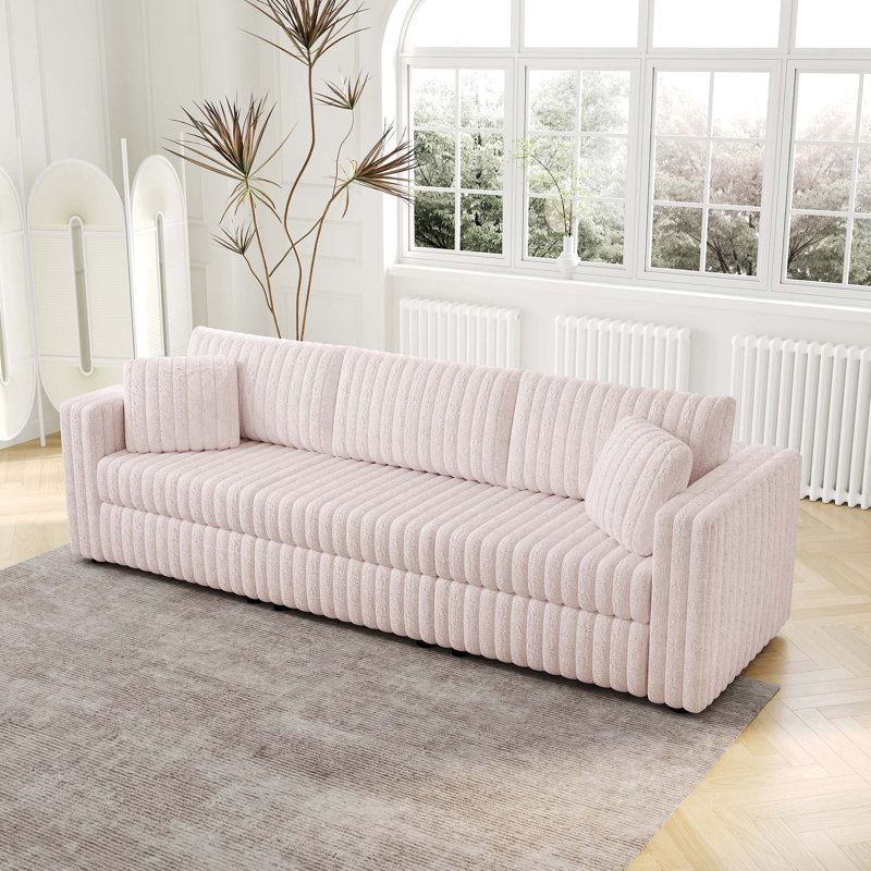 Canapé modulaire souple 106,3 po pour 3 personnes, Rose clair