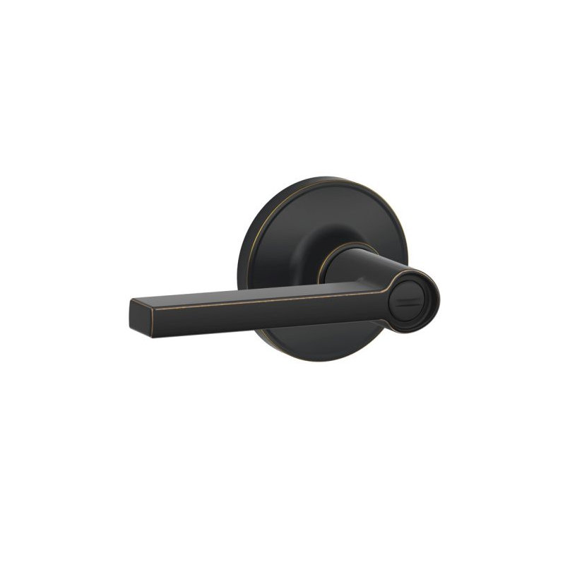 Solstice Privacy Door Lever with Rosette, Aged Bronze