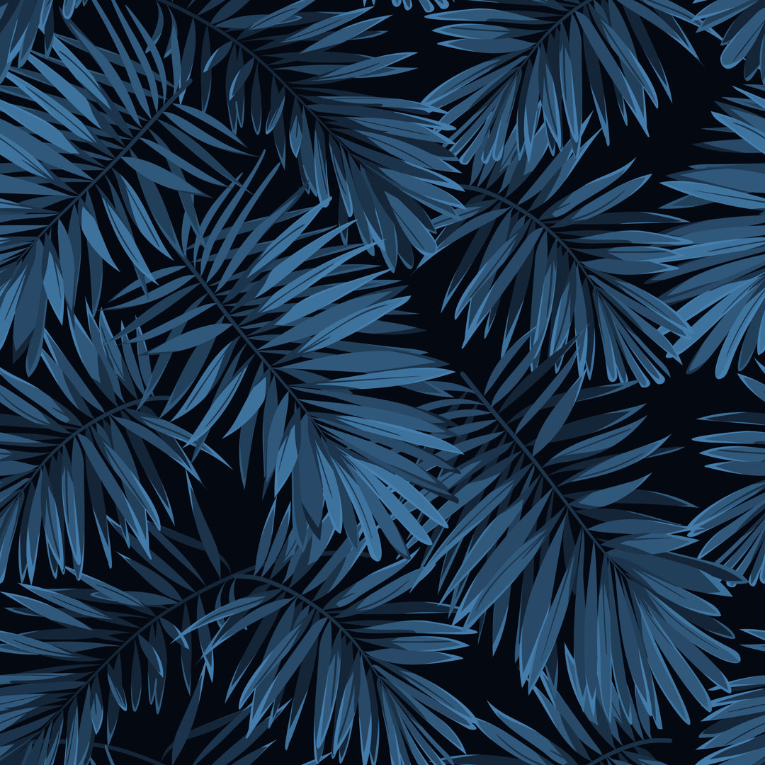 Palm Leaves on Background by Msmoloko - Leinwandbild auf Leinwand