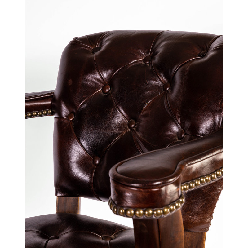 Trophy Swivel Upholstered Counter Stool with Solid Wood Frame, Brown, Bar Stool (30" Seat Height)