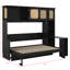 Lit escamotable avec bureau et armoires en rotin, lit escamotable peu encombrant-106810894