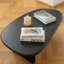 Table basse rétro en bois manufacturé noir