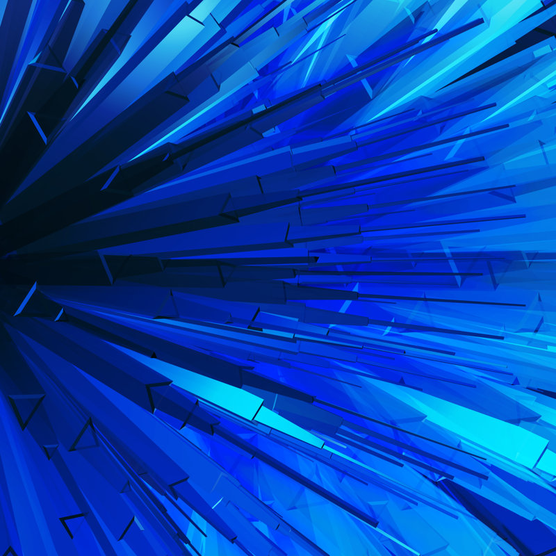 Crystal Blue by Geopaul - No Frame Print on Canvas, 76cm H x 76cm W