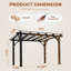 10 pi. L 12 pi. Pergola d'extérieur, abri de jardin en bois pour soutenir les plantes grimpantes, jardin, patio, cour arrière, terrasse, brun