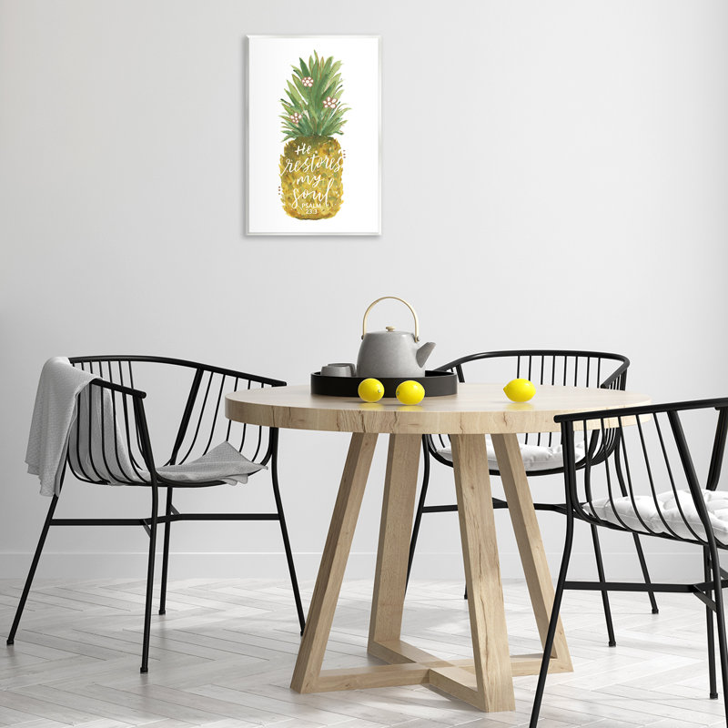 Art mural «Restores My Soul Pineapple» par Blue Chair Blessing, H 19 po x l 13 po