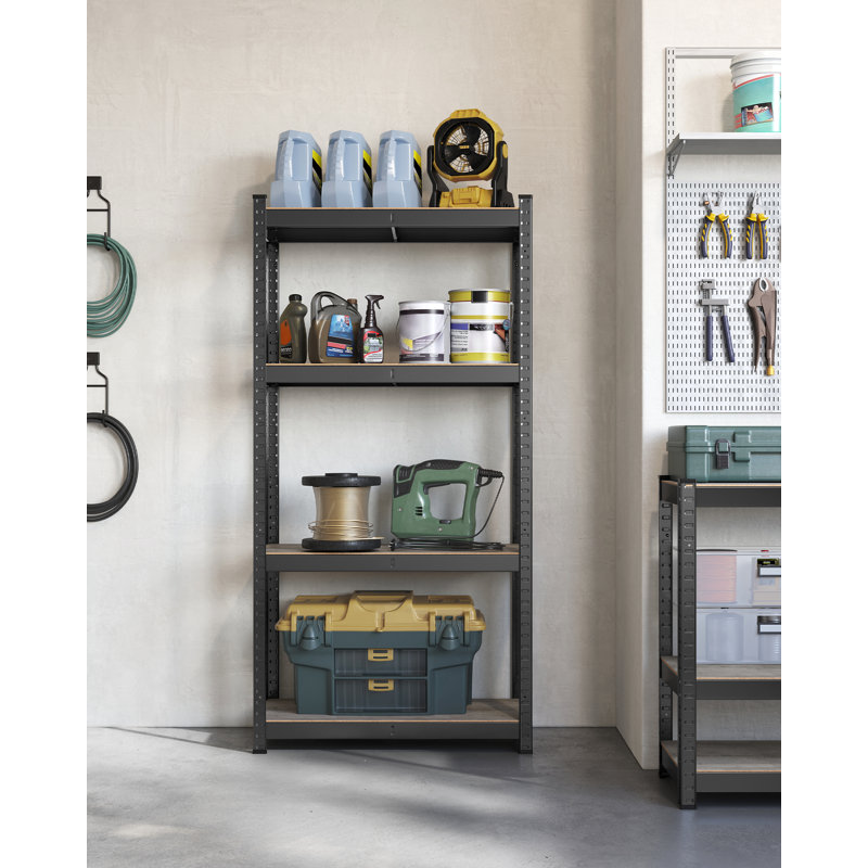 Agler 80cm W Steel Shelving Unit, Grey/Black