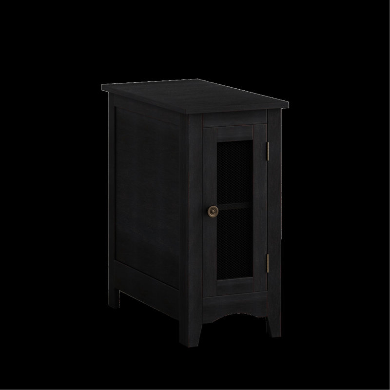 Rectangle Narrow Nightstand, Accent Side Table For Living Room, Black