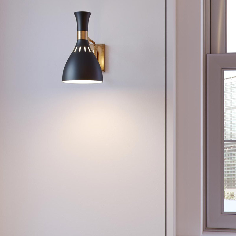 Zahir Steel Armed Sconce, Black