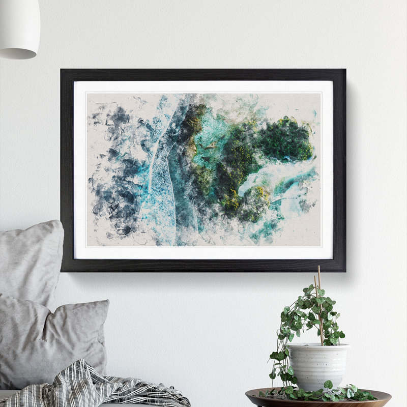 Kaafu Atoll in the Maldives - Picture Frame Graphic Art, 36cm H x 48cm W x 2cm D, Black Framed