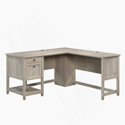 Bureau en L, bureau en bois avec tiroirs