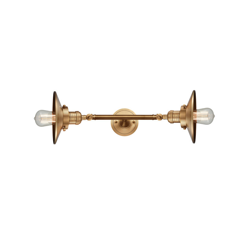 Éclairage pour salle de bain à intensité variable 2 lumières Gault, Ampoule DEL 6 watts Vinage, Laiton brossé, Laiton antique