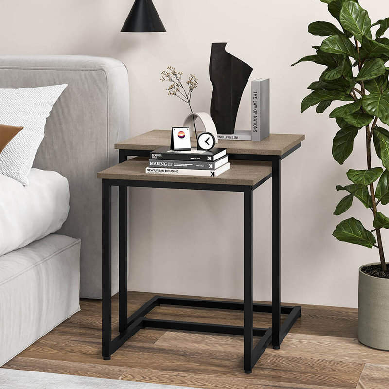 Yamile Nesting Coffee Table, Gray, Black