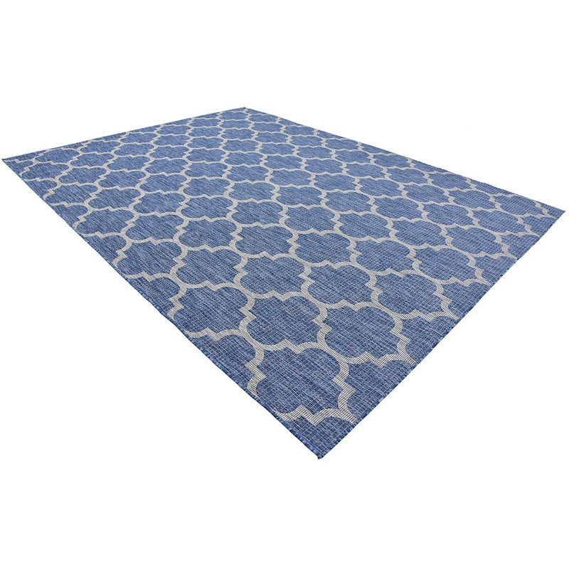 Tapis de véranda d'extérieur couleur ciel, Rectangle 7 pi x 10 pi