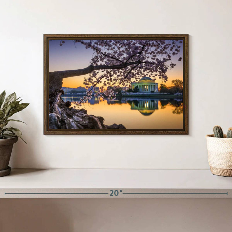 Springtime Washington DC, 13" X 9", Floating Frame Walnut