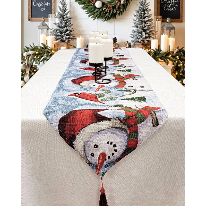 Chemin de table Joyful Snowmen Christmas F07M5-8E