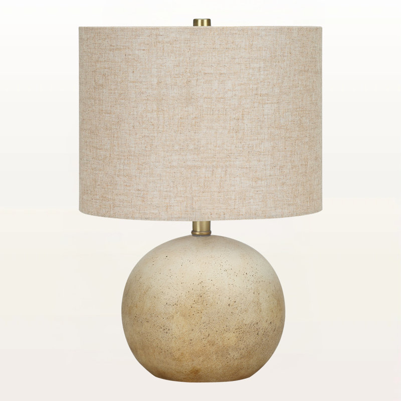 Lampe de table H 20 po Hallan, béton beige et abat-jour beige
