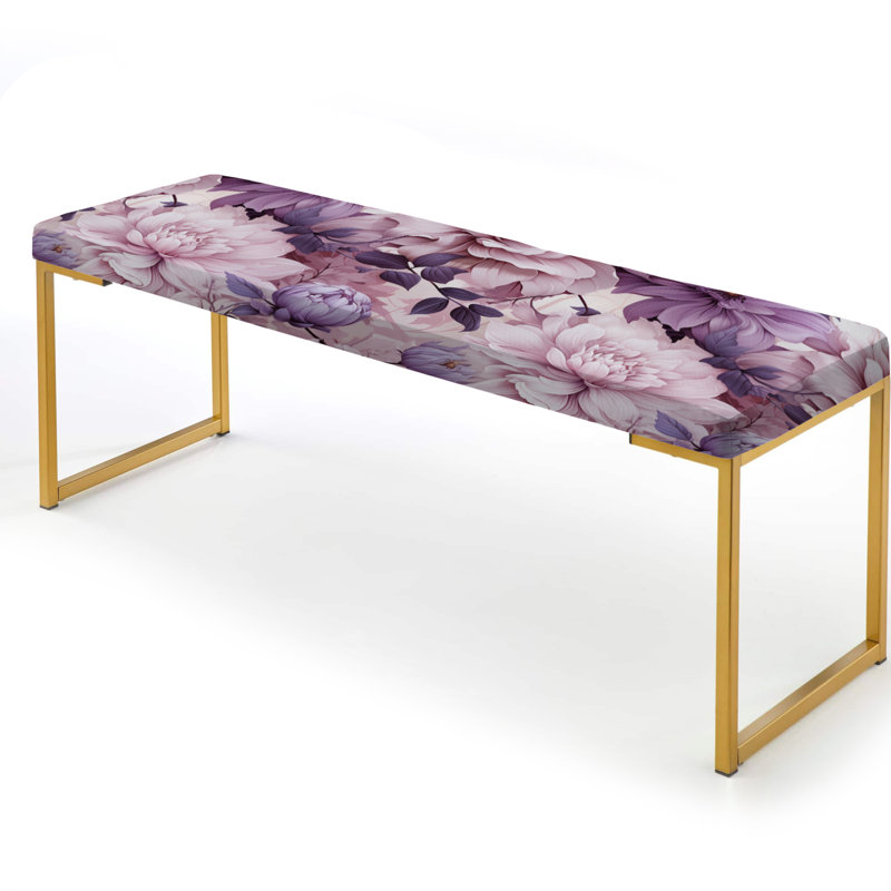 Banc rembourré or, Ethereal Floral Delight Victorian Pattern