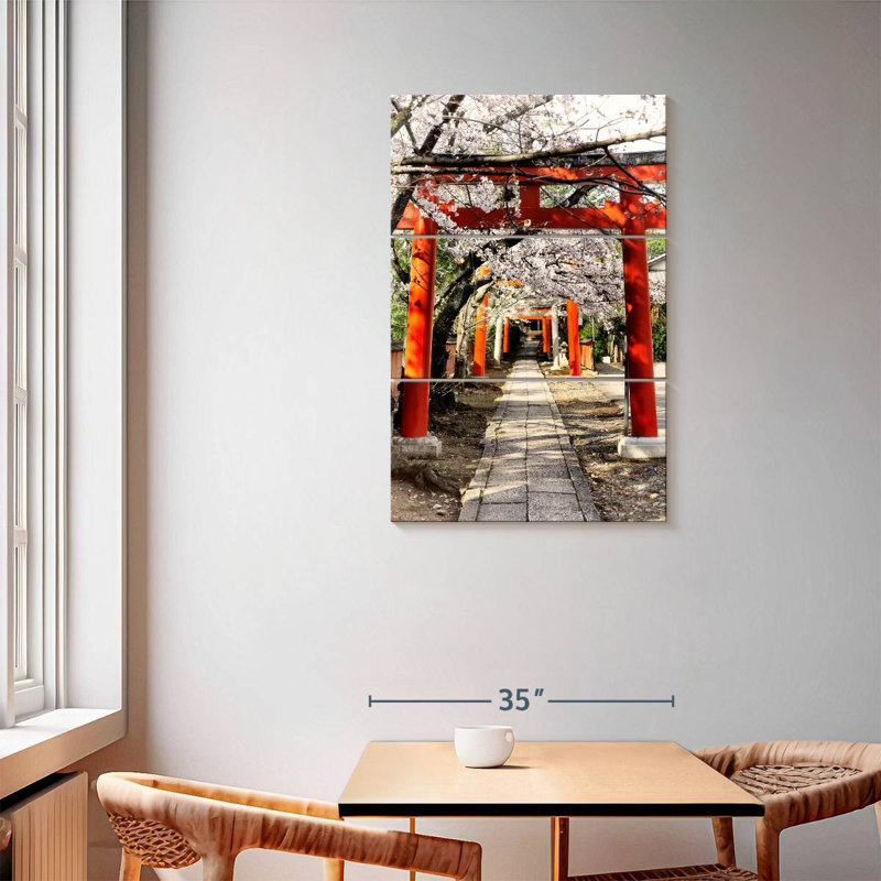 Nicci Cherry Blossoms Torii, 57'' H x 36'' W