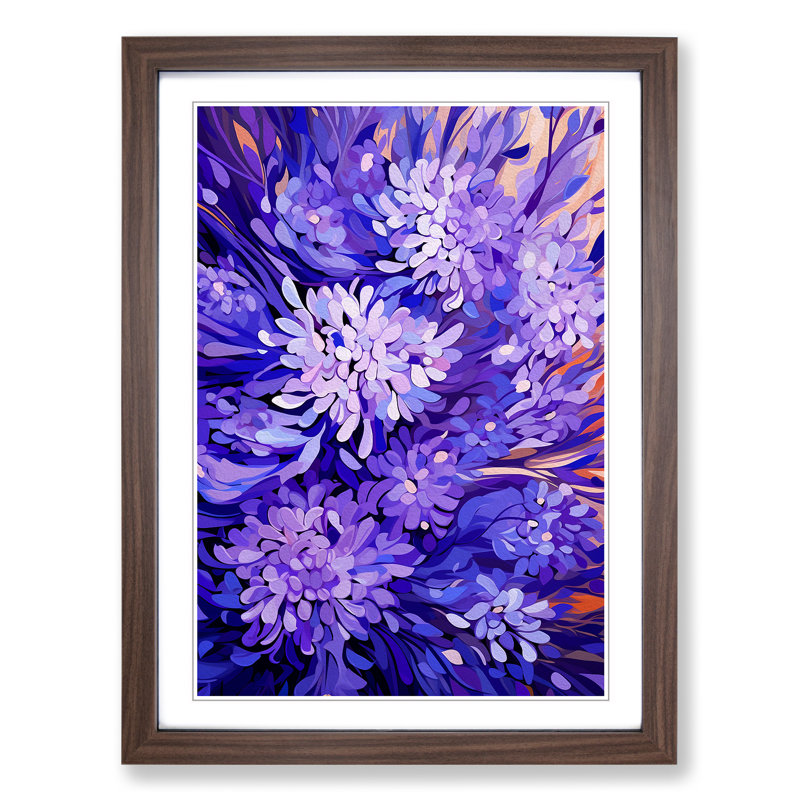 Lavender Flower Orphism Art - Framed Print, Walnut Framed, 46cm H x 34cm W x 2cm D