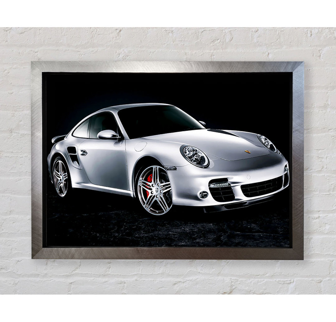 Porsche 911 Silver Beauty - Einzelner Bilderrahmen Kunstdrucke