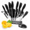 NutriChef 17 Piece Stainless Steel Assorted Knife Set