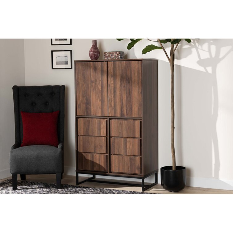 Aadvik 4 - Shelf Storage Cabinet Archie & Oscar Finish: Brown