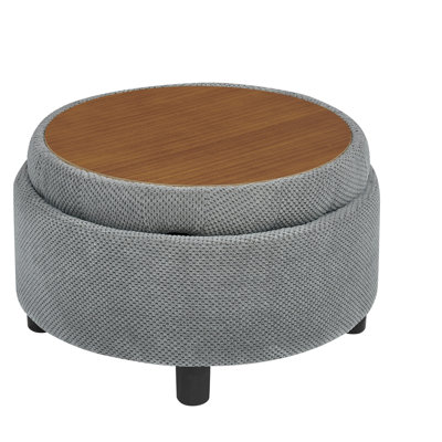 Upholstered Ottoman with Removable Top for Living Room